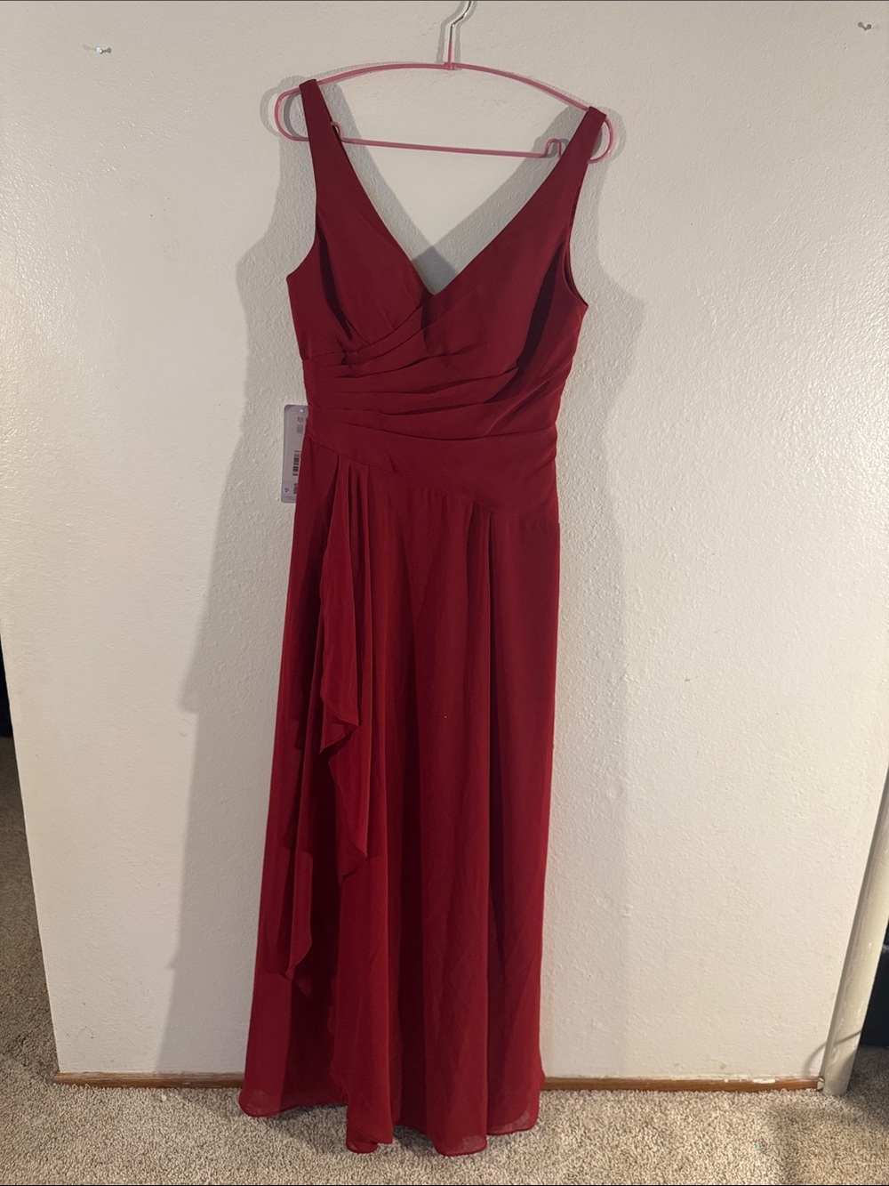 Azazie Kori dress in pomegranate 
Sleeveless V-Neck Burgundy Evening Dress